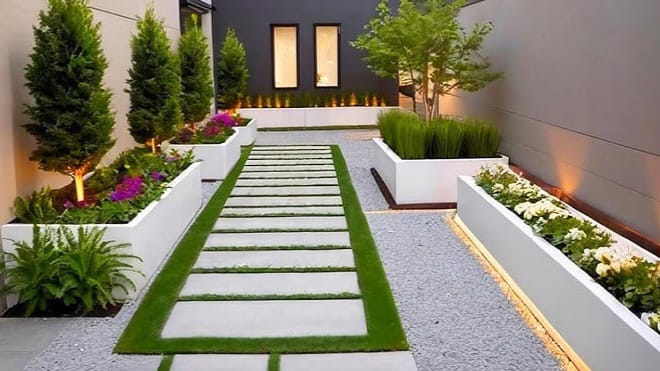 حدائق منزليه مودرن للفلل والاستراحات تصميم شركة تنسيق حدائق
