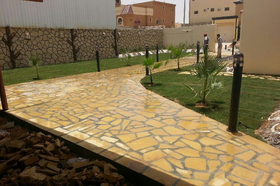 تركيب الحجر العشوائي للحدائق تنسيق حدائق