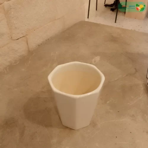 احواض نباتات سيراميك ابيض مضلع (3 مقاسات) - صورة 3 | مراكن وأصص نباتات
